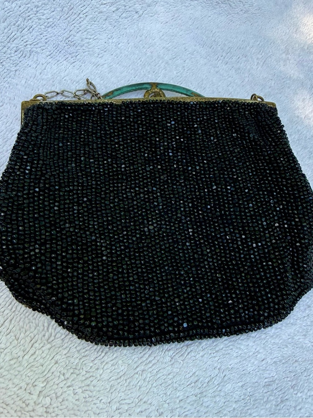 Antique Art Deco Waves Purse Steel Cut Beads Design - Picture 2 of 6